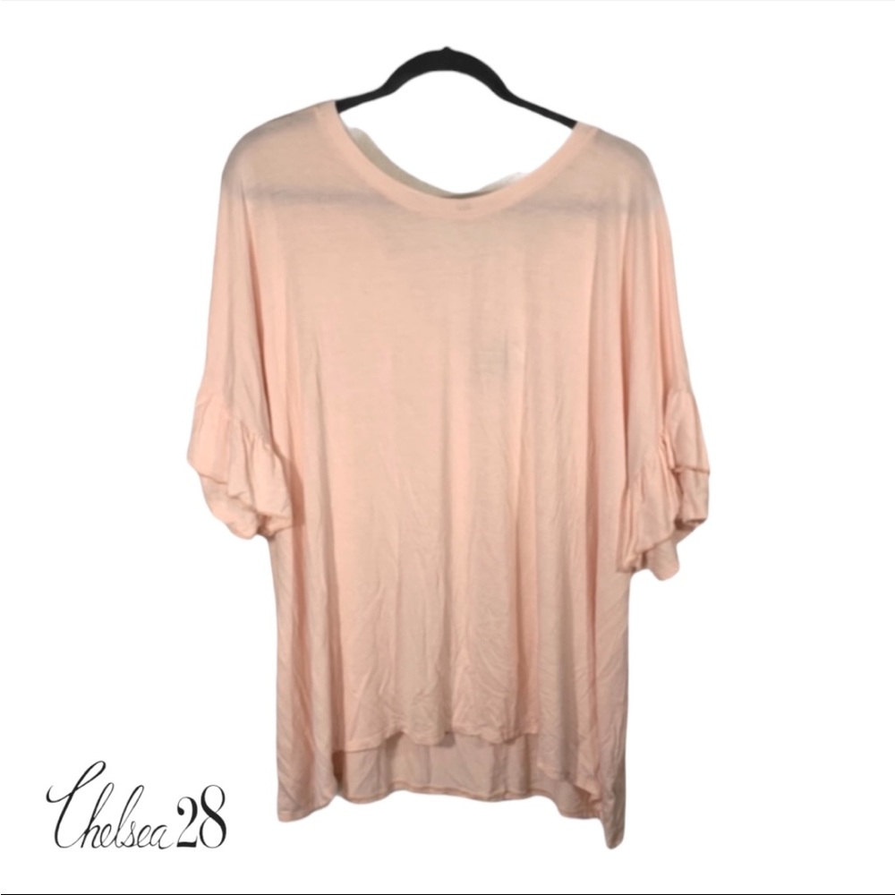 Chelsea28 Women's Casual Blouse with Ruffle Short Sleeves